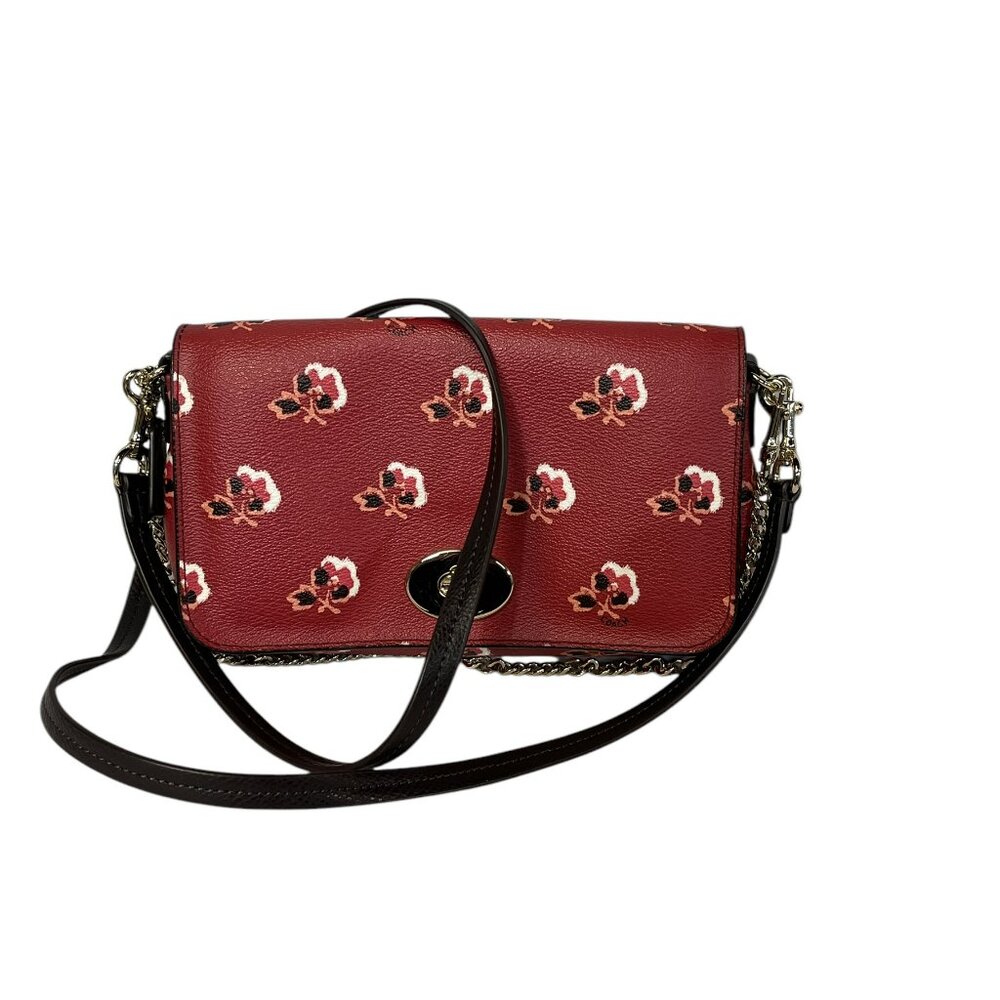 Coach Leather Mini Ruby Crossbody in Bramble Rose Coated Canvas F35909